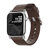 Nomad Modern Strap for Apple Watch 44mm/42mm | Rustic Brown Horween Leather | Silver Hardware