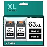 63XL Black Ink Cartridge (2-Pack), Replacement for HP Ink 63 63XL Black Ink Cartridge for HP OfficeJ