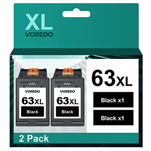 63Xl Black Ink Cartridge (2-Pack), Replacement For Hp Ink 63 63Xl Black Ink Cartridge For Hp Officejet 3830 4650 4655 5200 5255 Envy 4520 4510 4512 5260 Deskjet 1112 3633 3639 F6U62An,Remanufactured #TOP3