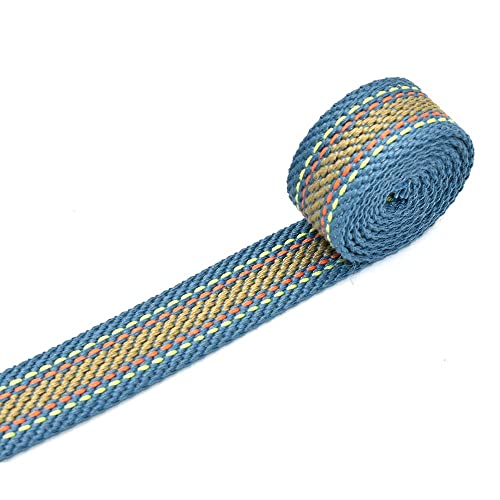 LIUXIN 25mm blau gewebtes Gurtband Leine Band Gurtband Gürteltasche Gurtband Strickband Band Leinwand Gurtband Gestreiftes Band zum Nähen von Textilien Cover