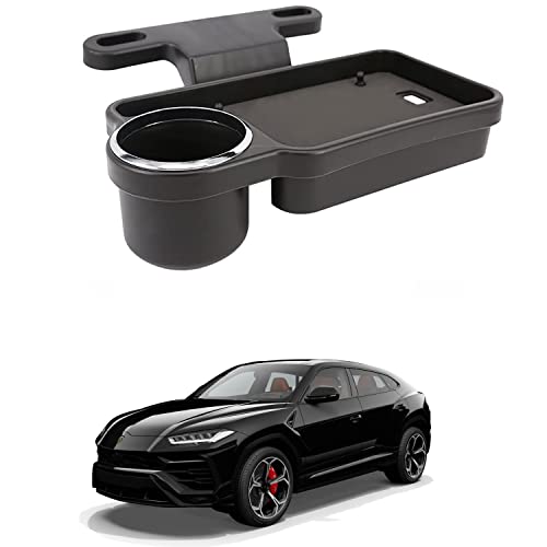 Image of Oshotto (FT-04) Foldable Car Auto Headrest Rear Back Seat Table Drink Food Cup Tray Holder Compatible with Lamborghini Urus - Black