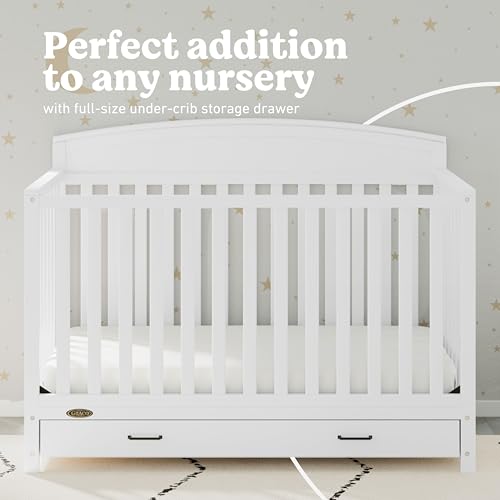 Graco Benton 5-in-1 Convertible Crib with Drawer, White - image 2