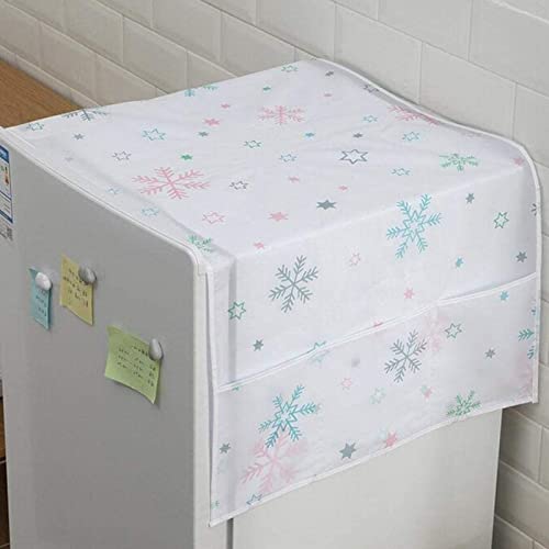 Xpnit Housse de protection anti-poussière pour réfrigérateur simple et double porte - Résistante à la poussière - Étanche - Avec poches de rangement latérales (motif F) Cover