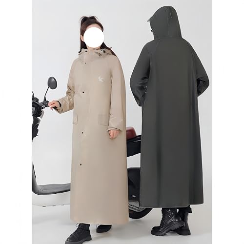 YYKSYDPT Wasserdicht Lange Regenjacke,Atmungsaktiv Regenmantel mit Ärmeln und Reflektierend Kapuze,Fahrradregenmantel Damen und Herren-Wandern