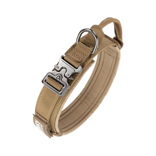 EXCELLENT ELITE SPANKER Tactical Dog Collar Nylon Adjustable K9 Collar Military Dog Collar Heavy Duty Metal Buckle with Handle(COB-M)