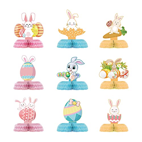 BOTCAM Creativa forma de panal de conejo, papel de Pascua, adorno de panal de liebre, alegre decoración de fiesta de Pascua, accesorios de columpio (blanco-B, talla única)