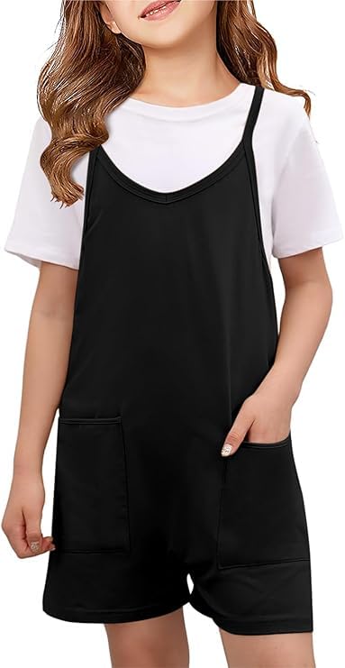 Haloumoning Casual mouwloze jumpsuits voor meisjes, spaghettibandjes