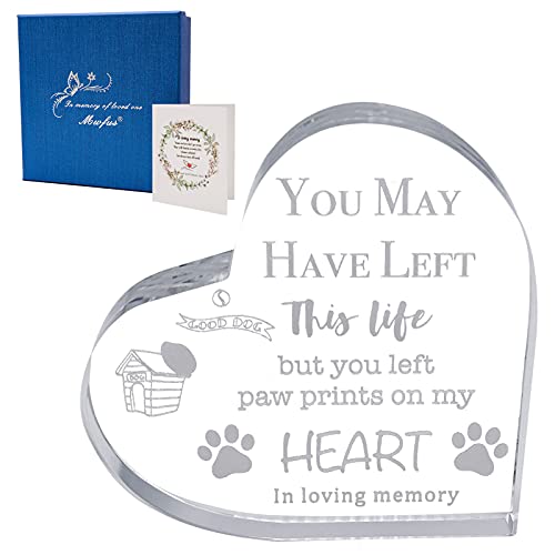 Mwfus Pet Memorial Gifts - Pet Loss Gifts - Memorial Heart for Dog Or Cat - Dog Memorial Gifts - Loss of Dog Gifts - Cat Memorial Gifts - Lost Pet