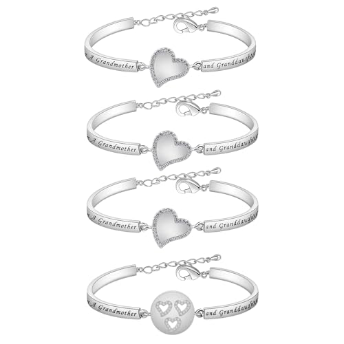 Image of BEKECH Grandma Granddaughter Gifts The Love Between A Grandmother and Granddaughter Is Forever Bracelet Matching Bracelet