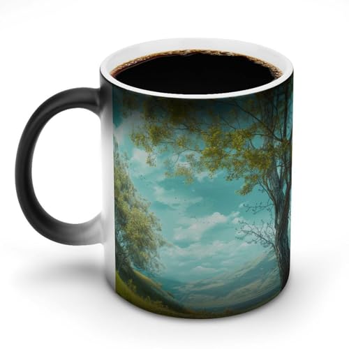 春の花と咲く木々マグカップ 変色カップ 美しい自然の風景 コーヒーカップ 高級 おしゃれ 人気 誕生日プレゼント ギフト 贈り物 彼女 妻 友人 家族 愛する人への素敵なプレゼント バレンタインデー 結婚記念日 プレゼント 350ml