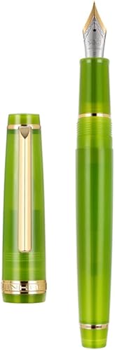JINHAO 82 - Pluma estilográfica de resina iridio EF y F con convertidor, bolĂgrafo de escritura con clip dorado (todo verde) JINHAO 82 - Pluma estilográfica de resina iridio EF y F con convertidor, bolĂgrafo de escritura con clip dorado (todo verde)