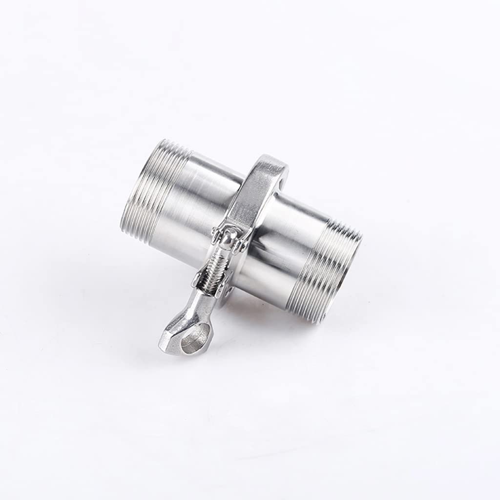 Kit de accesorios de tubería sanitaria, adaptador de virola de rosca de cubierta de triple abrazadera con junta de silicona for uso en alimentos y bebidas, 1 Uds.(DN50x77.5)