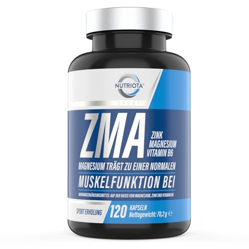ZMA Max Kapseln – Hochdosierte Zink-, Magnesium- und Vitamin-B6 Präparat – 120 Kapseln – Muskelregeneration, besserer Schlaf und Immununterstützung – Von Nutriota ZMA Max Kapseln – Hochdosierte Zink-, Magnesium- und Vitamin-B6 Präparat – 120 Kapseln – Muskelregeneration, besserer Schlaf und Immununterstützung – Von Nutriota