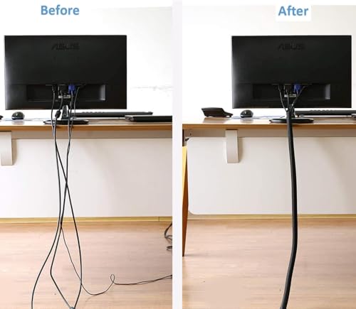 Dolaso 10ft - 1/2 inch Cord Protector, Wire Loom Tubing, Cable Sleeve Split Sleeving, Cable Tidy Sleeve, Protect Pets From Chewing Cords For USB Cable Power Cord Audio Video Cable for Home,Office - Image 4