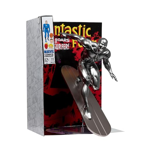 McFarlane Toys - Marvel Silver Surfer - colecionável em escala 1:6 com cena (Fantastic Four #72)