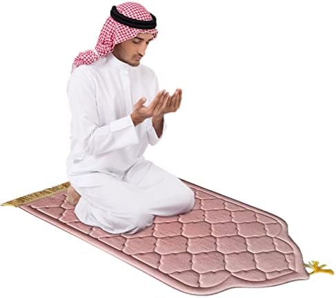 Milageto Flanell Gebetsmatte 65x110cm - Leichte Reise Gebetsteppich Für Ramadan & Eid