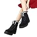 Womens Snow Boots for Winter Ankle Boots Combat Walking Shoes Booties Black Vegan Size 9