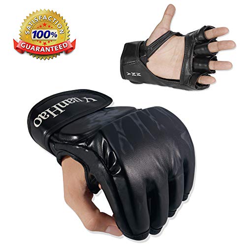 MMA Gloves, UFC Gloves Boxing Leather More Paddding for Men Women Knuckle Wrist
