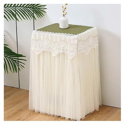 WGEDDP French Style Safe Dust Cover for Home, Anti-Scratch Box Covers with Lace Edge, Decor Water Proof & Washable Safe Cover Disguise Cabinet for Office/Apartment(White,20x20x24/51x51x61cm)