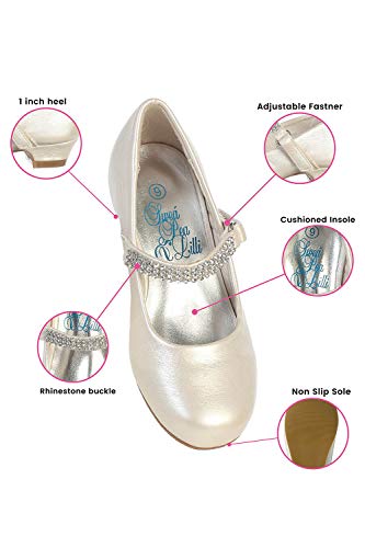 Mary Jane Shoes for Girls Dress Shoes Flower Girl Heels for Church Wedding Easter Christmas Zapatillas para Niñas de Vestir2