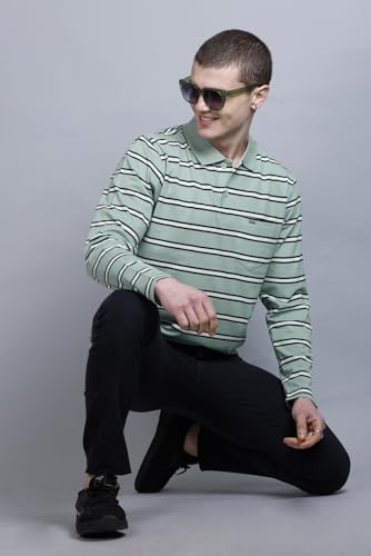 Image of Full Sleeve Polo T Shirt for Men Cotton with Pocket and Collar - Regular Fit Tshirt