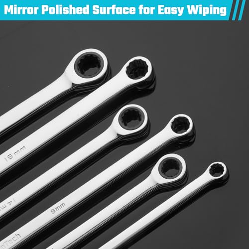 Image of DURATECH 9mm Extra Long Ratcheting Wrench, Metric, CR-V Steel