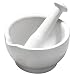 Produktbild KitchenCraft Home Made Set mit Mörser und Stößel in Geschenkbox, Verglaste Keramik, Weiß, 10 cm