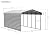 Arrow Carports Galvanized Steel Carport, with 1-Sided Enclosure, Compact Car Metal Carport Kit, 12' x 24' x 9', Charcoal