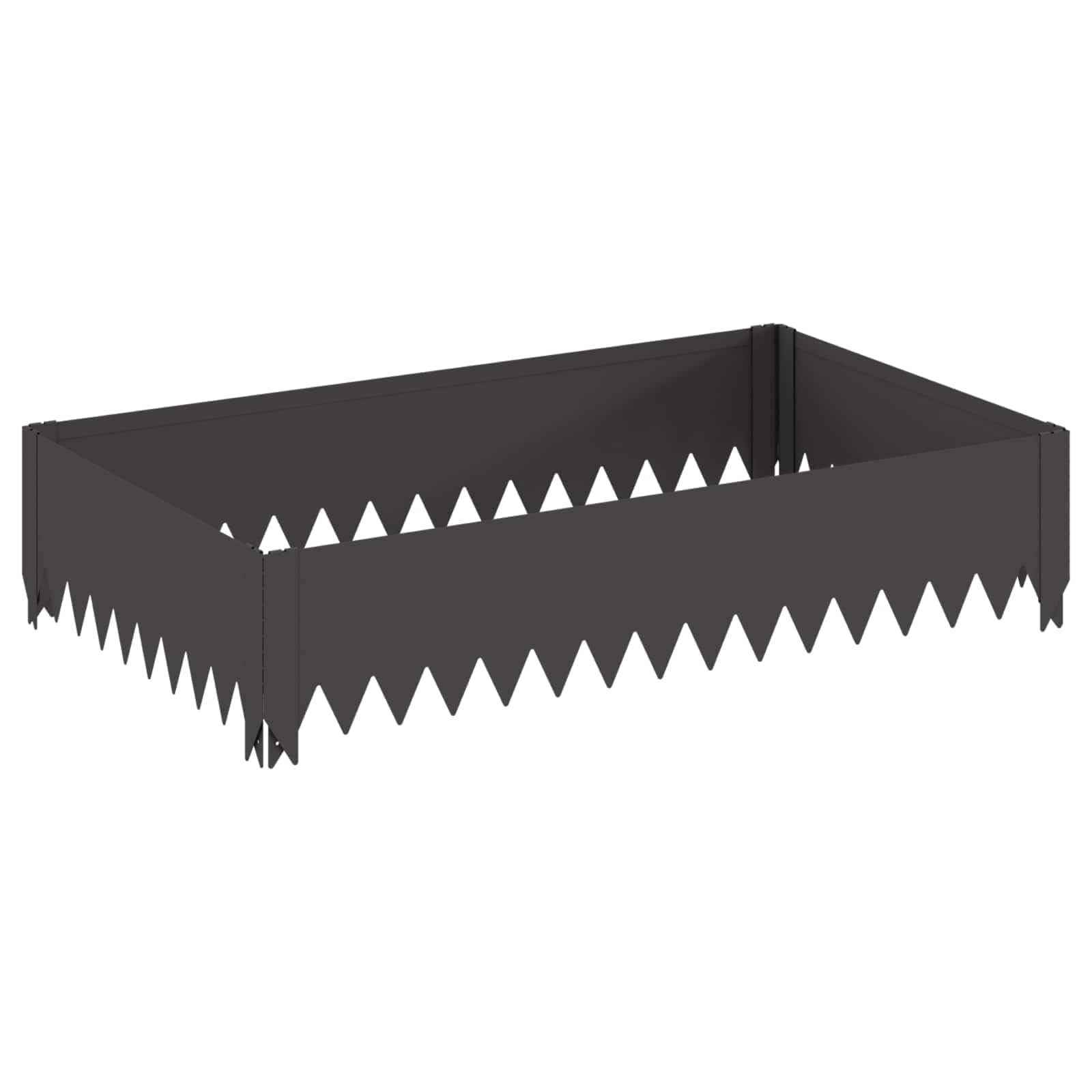 Gazonrand 4 szt. 100 x 60 x 20 cm stal czarna