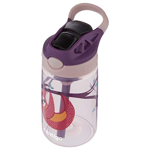 Image of Contigo Kids Straw Water Bottle with AUTOSPOUT Lid 14oz Sloths