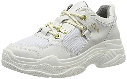 s.Oliver Women's 5-5-23624-23 Sneaker, White White Comb 110, 10