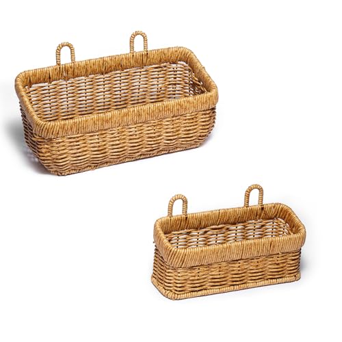 FRONDENT 2 Stück Aufbewahrungskorb Geflochten, Aus Rattan...