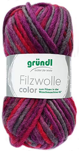Gründl - Gomitolo di Lana da 50 g (Mora, Grigio