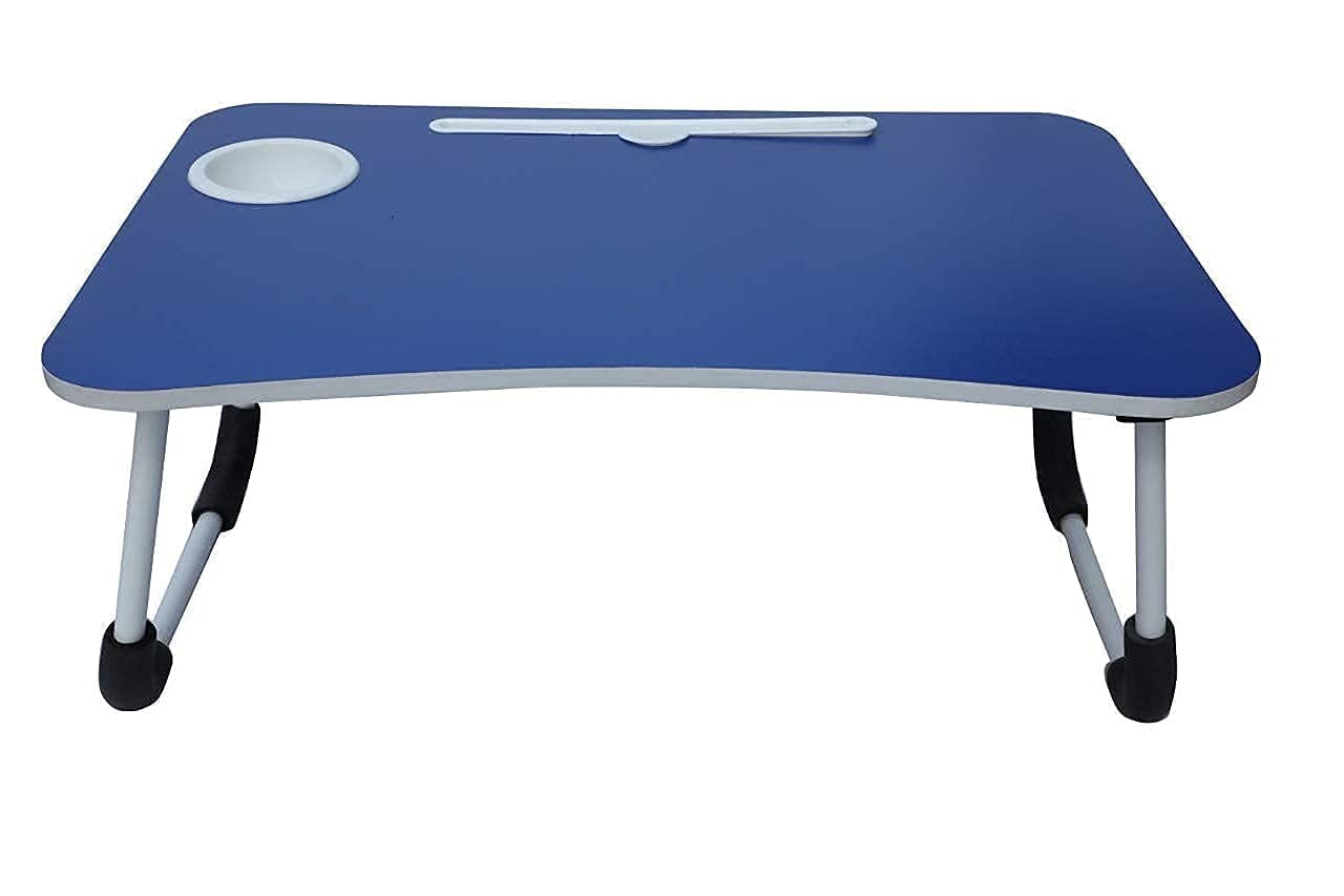 Techno Vibes Laptop Desk for Study and Reading with Foldable Non-Slip Legs Reading Table Tray, Laptop Stands, Laptop Desk,Foldable Study Laptop Table,Table (Blue)