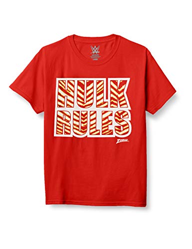 Zubaz Youth Officially Licensed WWE Hulk Hogan Youth Tee with Hulk Rules Zebra Graphic, Red, Youth X-Small