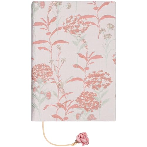 ULTECHNOVO Funda para Libro Tamaño A5 de Tela Diseño Floral de Diente de León en Color Rosa, Protector Delicado para Forrar Libros de Texto y Cuadernos, Cubierta Reutilizable y Práctica