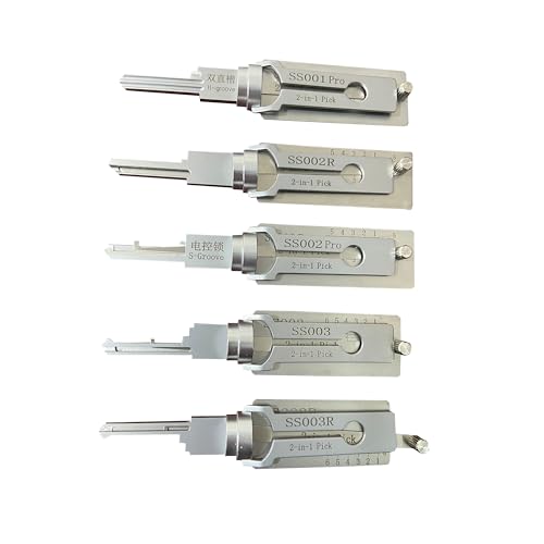 RLOKK 5-teiliges SS001 SS002 SS002R SS003 SS003R Dietrich- und Decoder-Werkzeug für zivile Türschloss, professionelle Schlosserwerkzeuge, Schnellöffner