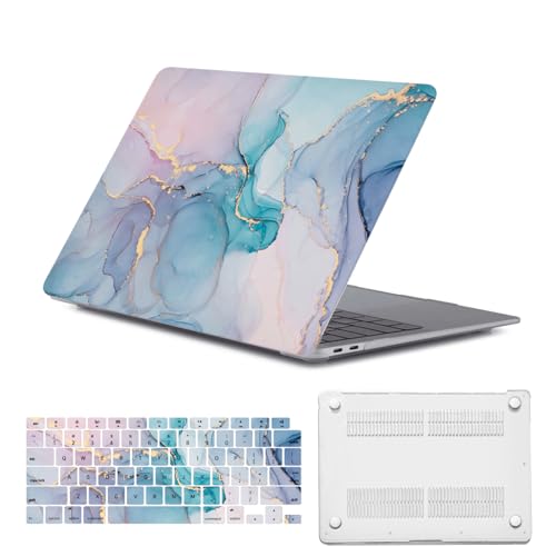 Coque MacBook Air 13 M1 rose et bleu style pastel idéal pour le bureau