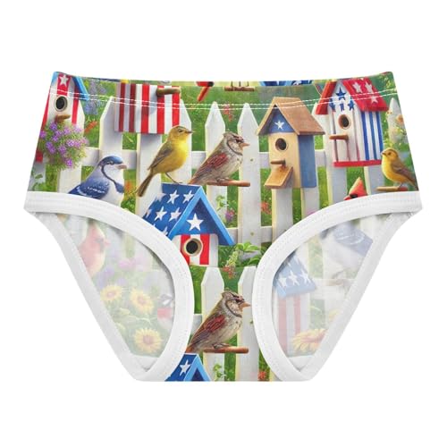 Patriotic Birdhouse Garden Floral Girls Underwear Toddler 2t Cotton Girl Panties Cute Animals Briefs Underpants