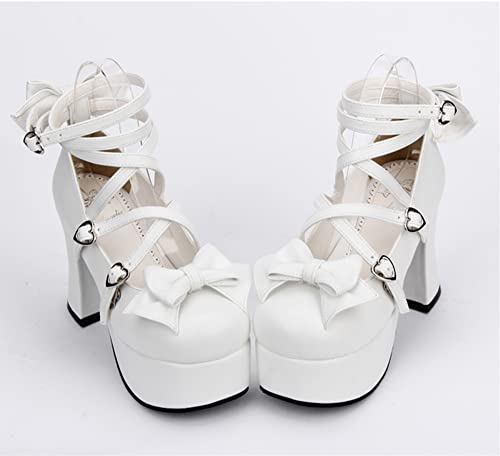 Women's Lolita Party Shoes Criss Cross Strappy High Heels Platform Pumps2