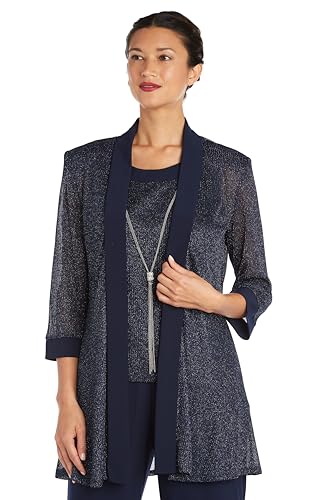 Classic 2PC Metallic & Satin Relaxed Fit Pant Set W/Jacket2