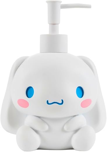 Cinnamoroll Soap Dispenser - Lotion/Hand Sanitizer Resin Pump Dispenser, 12 Ounces, Hard Bathroom Décor, (100% Officially ...