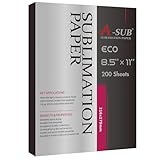 A-SUB Sublimation Paper 8.5x11 Inch-200 Sheets Heat Transfer Paper for Light Colored Fabric and Other Blanks, Works with Inkjet Printer and Sublimation Ink 125g