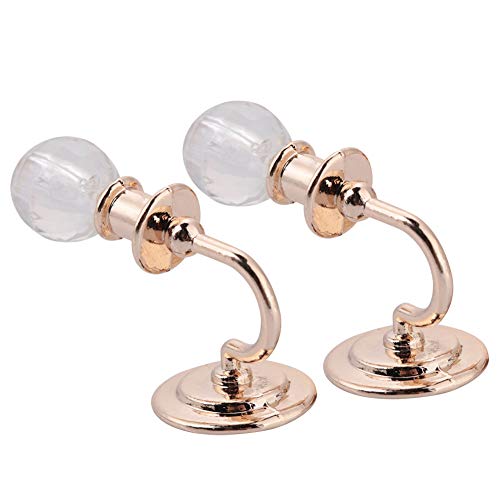 YINUODAY 2 Pcs Dollhouse Accessories, 1:12 Scale Miniatures Dollhouse Furniture for DIY Dollhouse Living Room Mini Toy Alloy Wall Lamp Model for Livingroom Bedroom Simulated Accessory