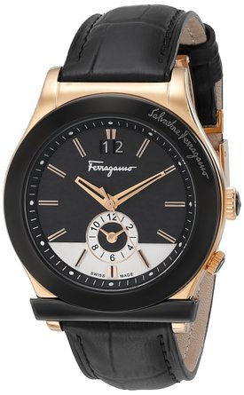 T@g[ tFK Salvatore Ferragamo Men's F62LDT5213 S009 1898 Rose Gold-Plated Watch with Leather Band j Y rv ysAiz