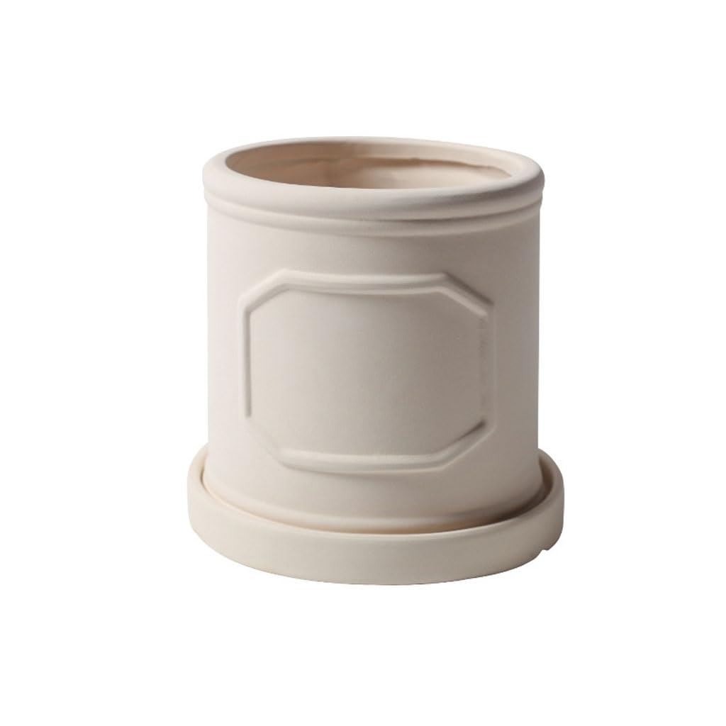 Pots de fleurs de luxe légers en céramique blanche pour décoration raffinée