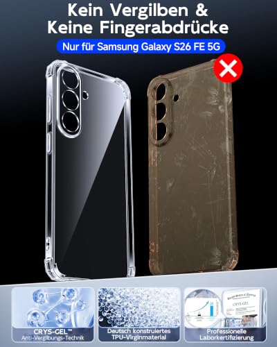 LeYi für Samsung Galaxy S26 FE-5G Hülle mit 2 Stück Schutzfolie-Transparent – Ansicht 6