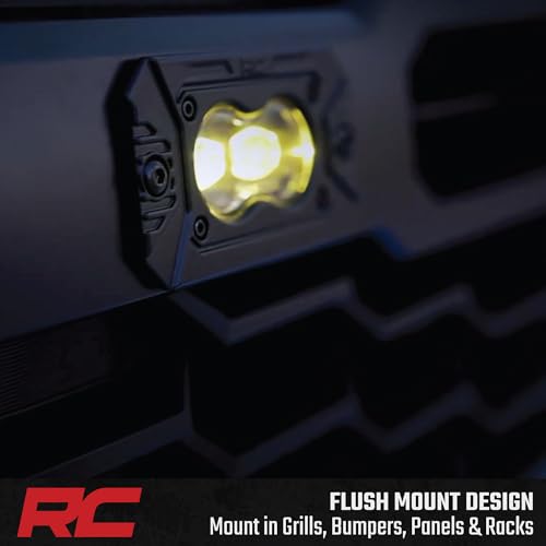 Rough Country Flush Mount SAE LED Fog Lights 3" x 1.75" - Street Legal Fog Light Kit, IP67 Waterproof, White by Rough Country - Image 5