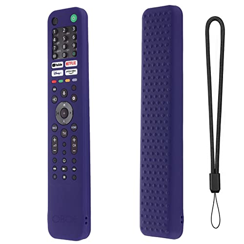 Image of Oboe Silicone Tv Remote Cover Compatible for Sony Smart Tv Voice Remote RMF-TX520P / A80J / X80J / X85J / X90J / X95J Remote Protective Case with Loop (Dark Blue) [Remote NOT Included]