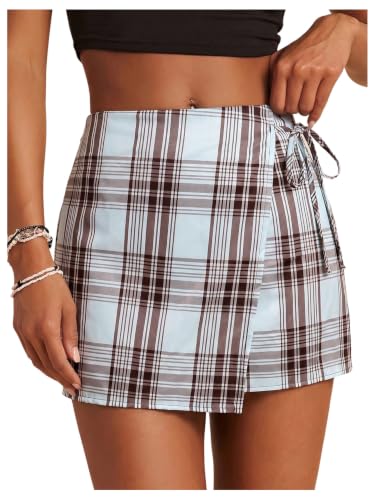 Image of SweatyRocks Women's Boho Mini Skirts Floral Shorts Tie Side Wrap Skorts